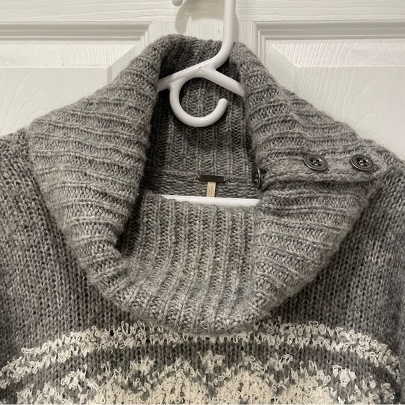 Free People Ragnar Fair Isle Split Cowl Neck Sweater - Picture 3 of 16